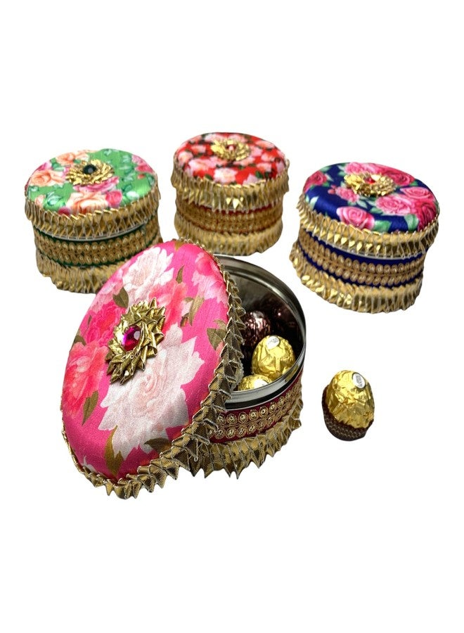 LOVENSPIRE 1 PC Decorative Gotta Steel Ladoo Box 400 Grams Designer Sweet Box Indian Wedding Housewarming Shagun Gift Festival Pooja Favor Return Gift for Friends Family Guest Bridesmaid - Image 1